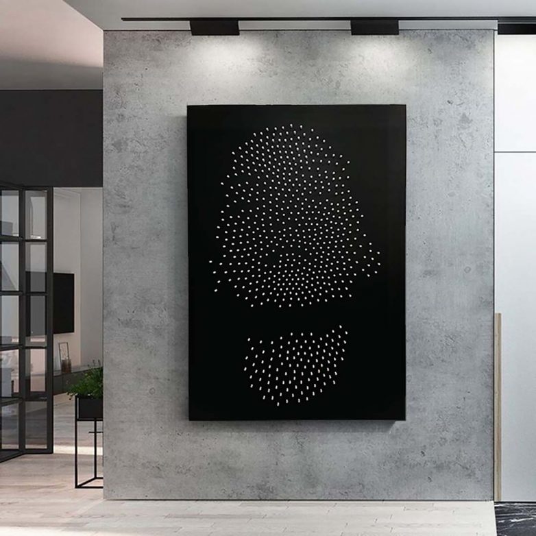 Drveni mozaik “Devojka iz senke” posebna tehnika, 117 x 170 cm, materijal: drvo, MDF, akrilne boje, broj delova: 660, cena 650 €; Foto: Tessera