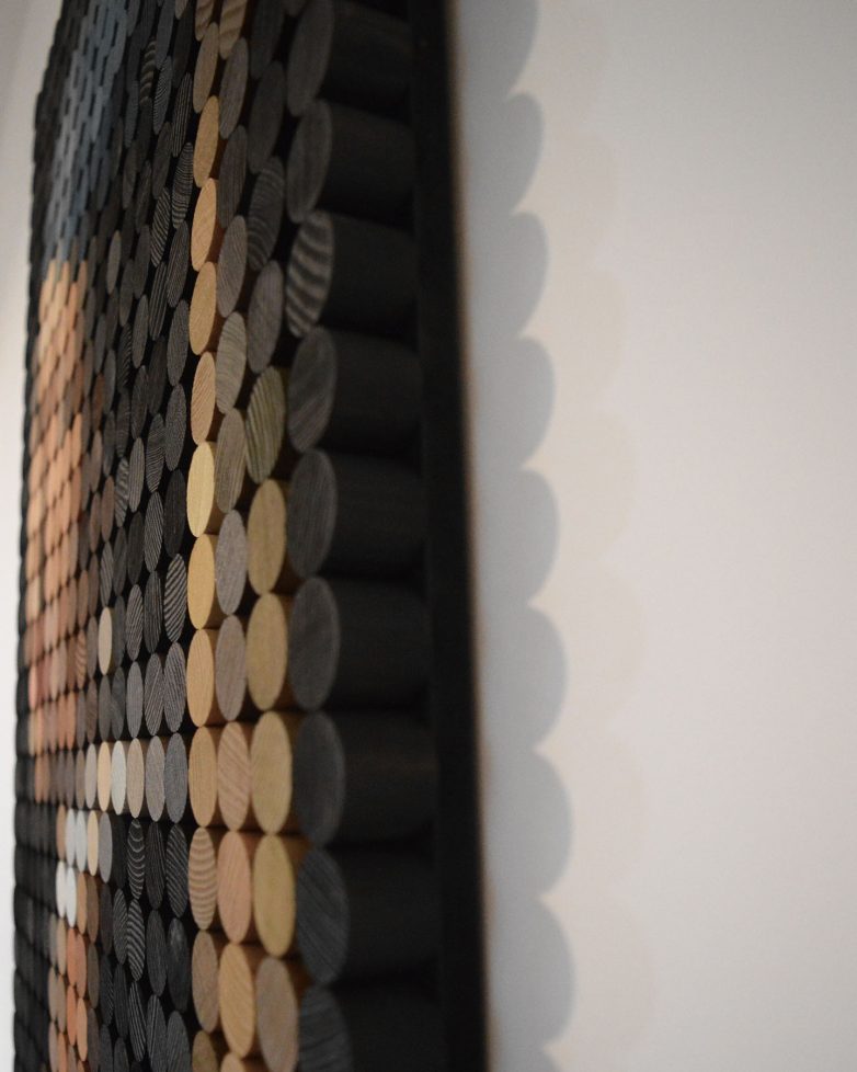 Detalj drvenog mozaika “Devojka sa bisernom minđušom”; Foto: Tessera