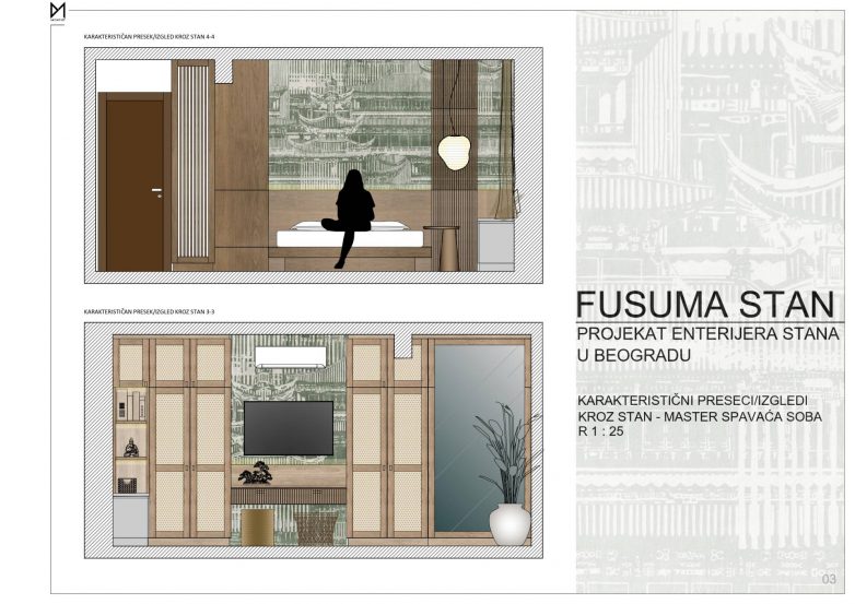 Presek stana - master spavaća soba