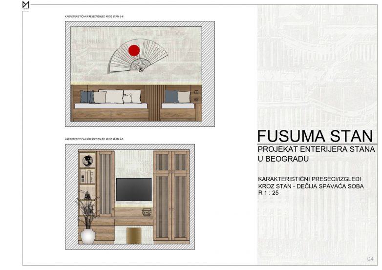 Presek stana - dečja spavaća soba