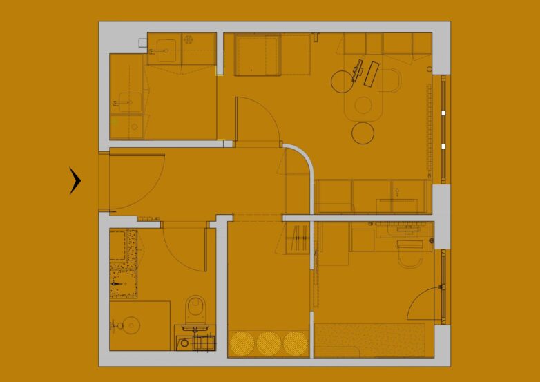 Tlocrt pedijatrijske ordinacije od 36 kvadratnih metara sa jasno definisanim prostorijama