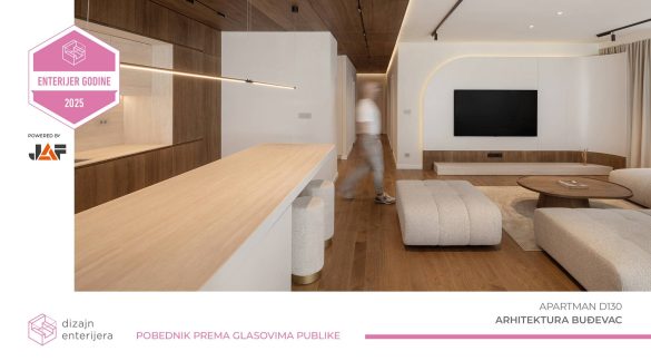 Apartman D130 u Nišu, projekat Arhitektura Buđevac, pobednik Enterijer godine 2025 po izboru publike