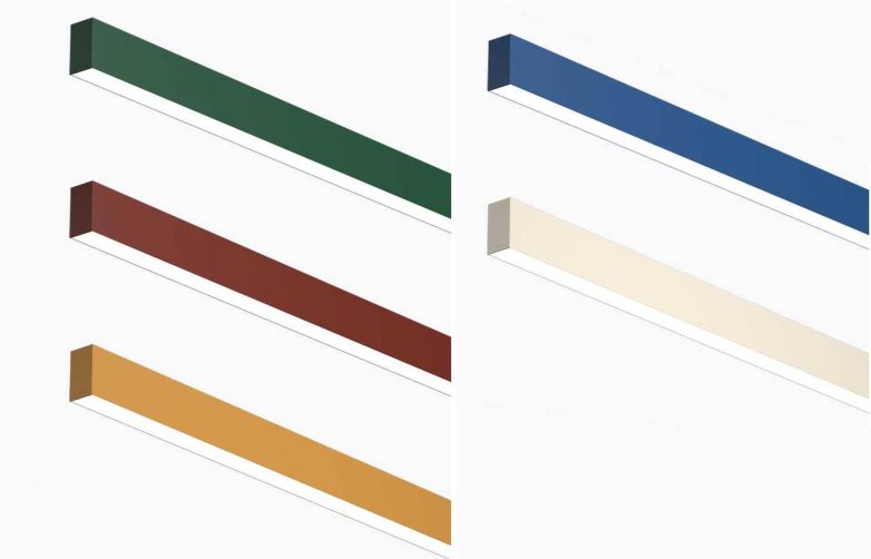 Linearne LED svetiljke u više boja za eksterijer, dostupne u zelenoj, plavoj, bež i terakota nijansi