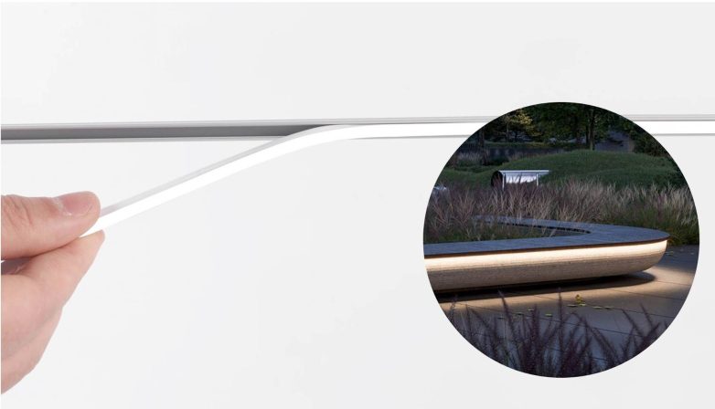 Fleksibilna LED traka za spoljašnju rasvetu koja se savija i prati linije klupe i staza u dvorištu