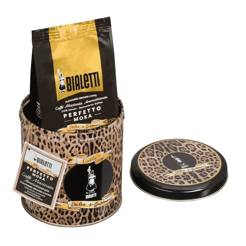 Pakovanje mlevene Bialetti kafe nalazi se u limenci sa leopard dezenom iz Dolce&Gabbana Leopardo kolekcije.