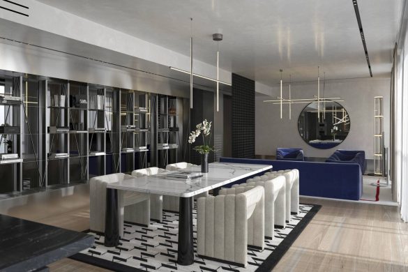 Dnevna i trpezarijska zona u stanu Karl Lagerfeld Residences Lisboa