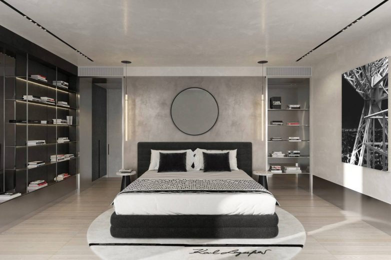 Spavaća soba u projektu Karl Lagerfeld Residences Lisboa